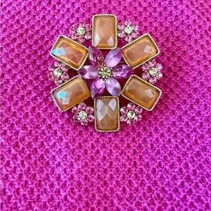 NWOT. Pink, amber, green and purple brooch.